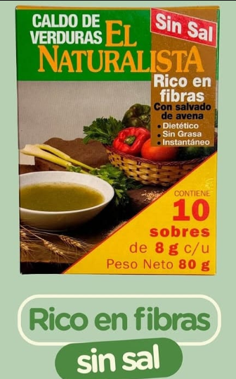 Caldo rico en Fibras Sin sal(10 x 8gr) - EL NATURA